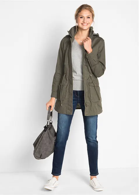 Bavlněná parka s žerzejovou podšívkou, bonprix