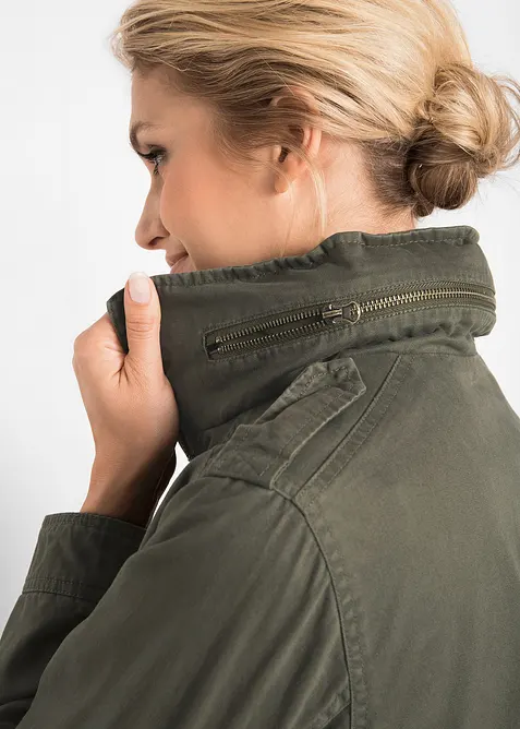 Bavlněná parka s žerzejovou podšívkou, bonprix