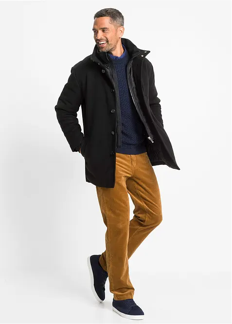 Zimní bunda s krytým zipem, ve vlněném vzhledu, bonprix