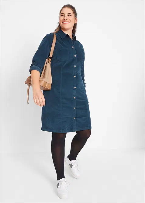 Manšestrové strečové šaty, bonprix