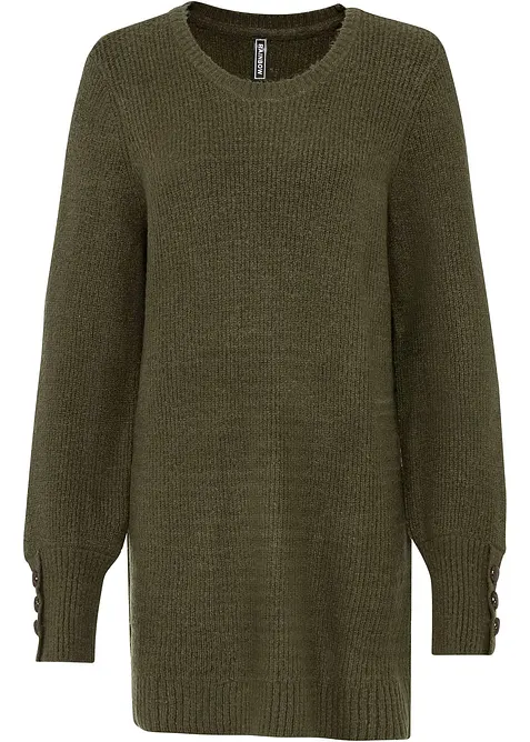 Dlouhý svetr s knoflíky, bonprix