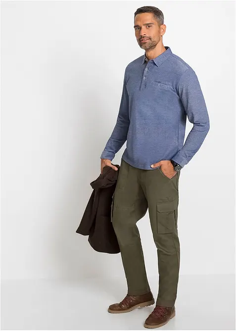 P&oacute;lo triko z pik&eacute;, dlouh&yacute; ruk&aacute;v, bonprix