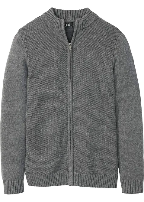 Rozep&iacute;nac&iacute; svetr z jemn&eacute; pleteniny z čist&eacute; bavlny, bonprix