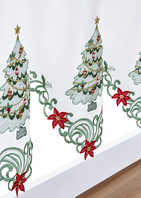 Vitr&aacute;žkov&aacute; z&aacute;clona s v&aacute;nočn&iacute; v&yacute;&scaron;ivkou, bonprix