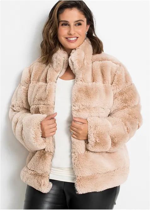 Bunda z umělé kožešiny, se zapínáním na zip, bonprix
