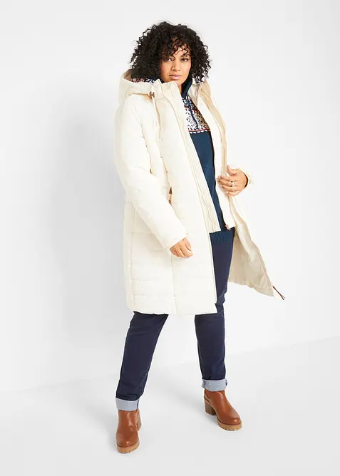 Svetr s norským vzorem a kapucí, bonprix