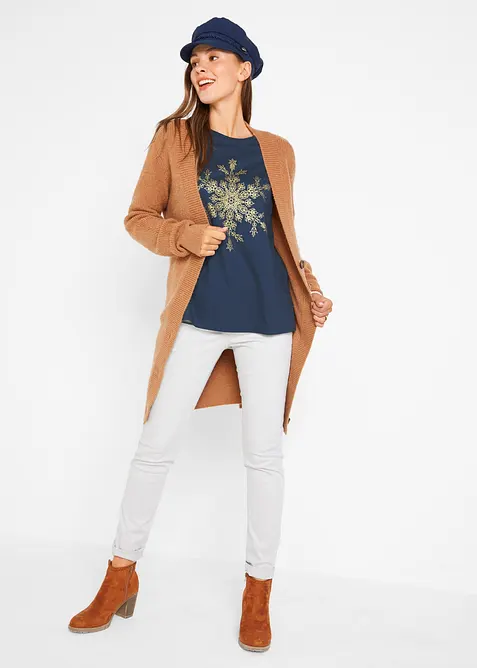 Triko s dlouhým rukávem, z čisté bavlny, bonprix