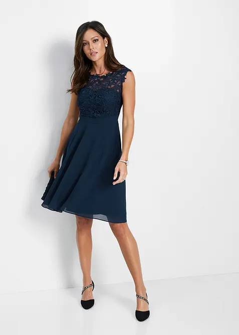 Mini šaty s krajkou, bonprix