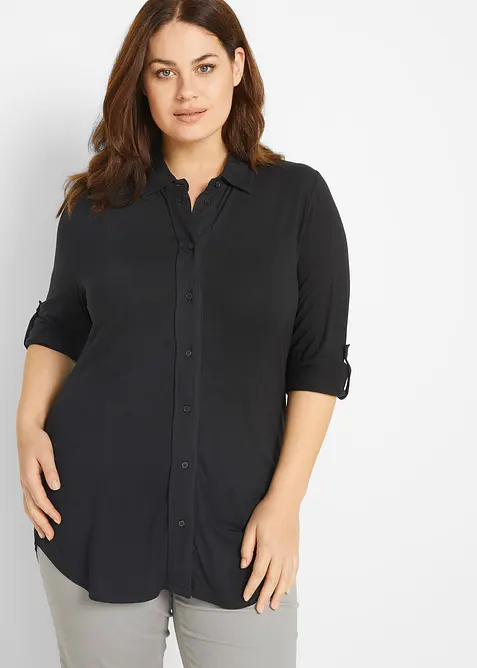 Žerzejová tričková halenka, dlouhá, bonprix