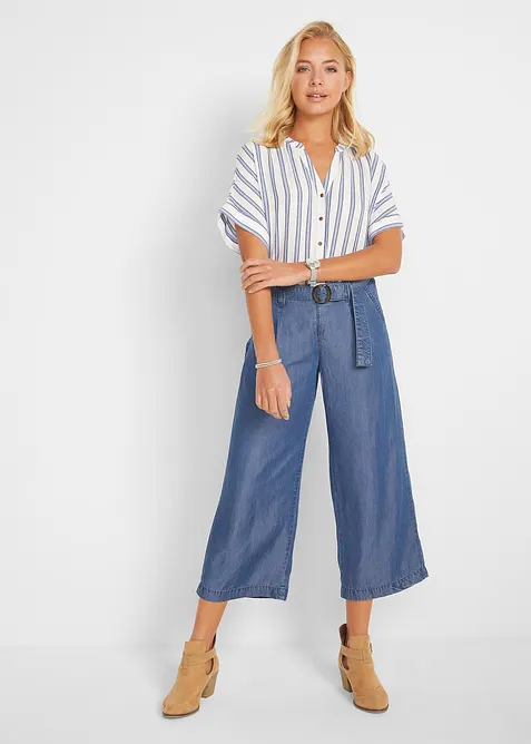 Halenka ze splývavé mačkané viskózy, bonprix