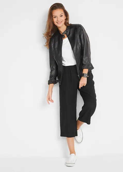 3/4 viskózové kalhoty s pohodlnou pasovkou, bonprix