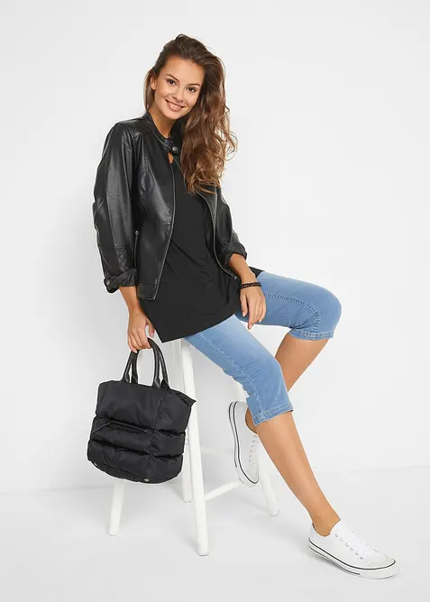 Dlouhý top z viskózové směsi, bonprix