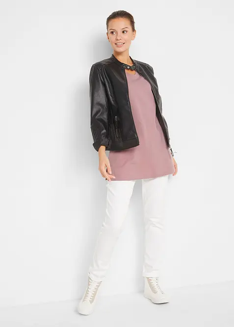 Dlouhé tričko s výstřihem do V, 2 ks v balení, bonprix