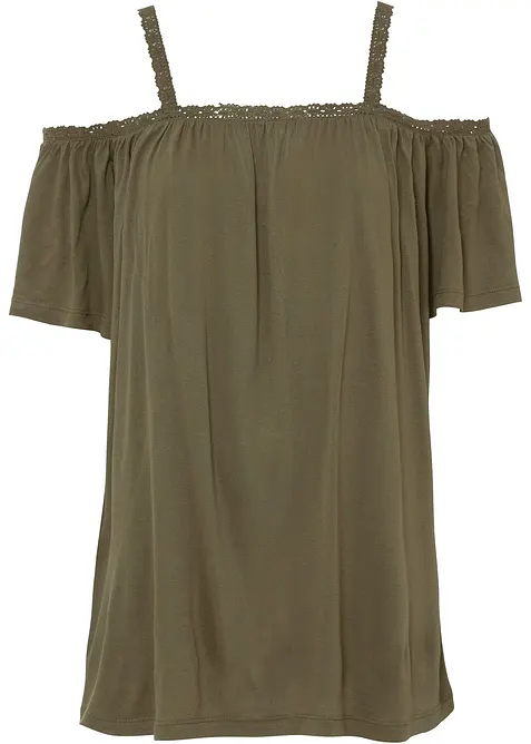 Tričko s odhalenými rameny z měkké viskózy, bonprix