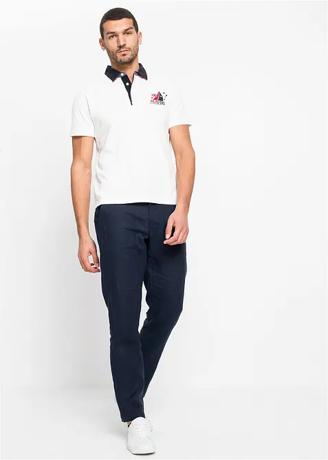 Chino kalhoty Regular Fit, Straight, z čistého lnu, bonprix