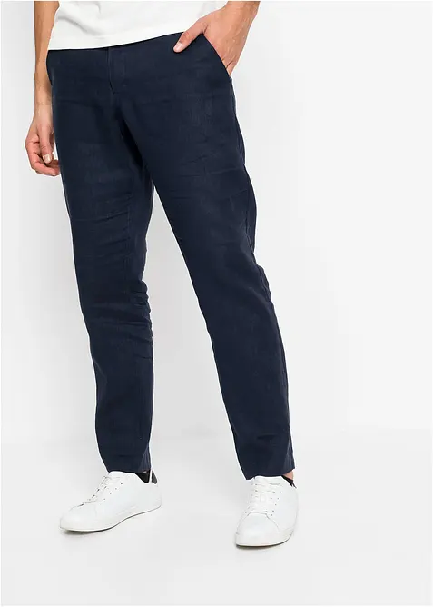 Chino kalhoty Regular Fit, Straight, z čistého lnu, bonprix