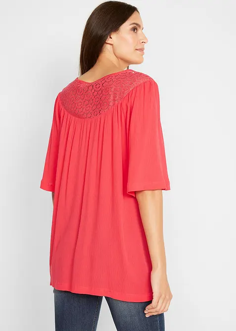 Dlouhá tunika se zmačkanou úpravou, polodlouhé rukávy, bonprix