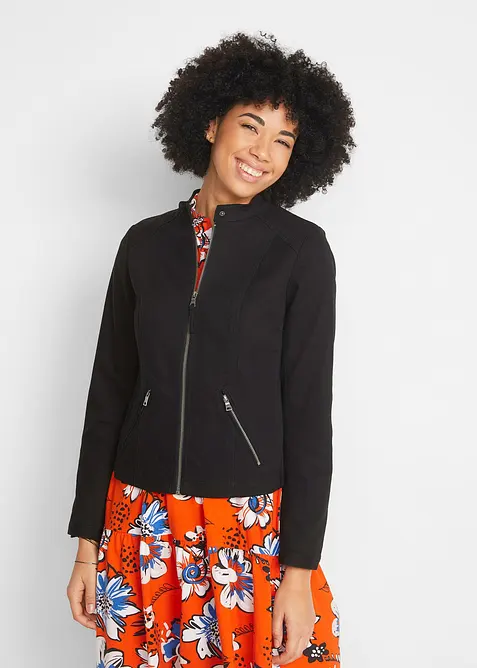 Bunda z bavlněného kepru, se strečovými vsadkami po stranách, bonprix