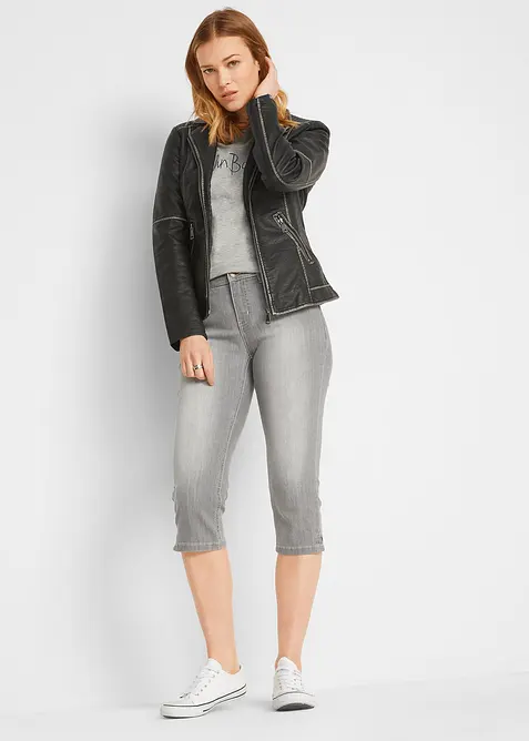 Pohodln&eacute; strečov&eacute; capri dž&iacute;ny, 2 ks v balen&iacute;, bonprix