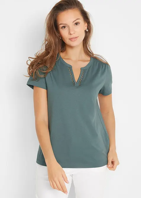 Tričko s ozdobným výstřihem, bonprix