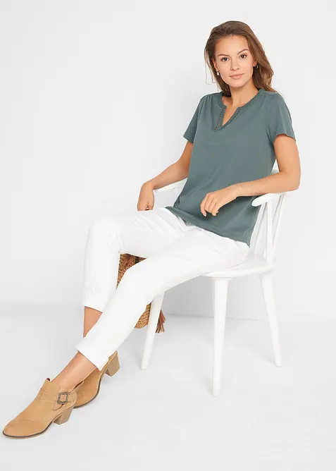 Tričko s ozdobným výstřihem, bonprix