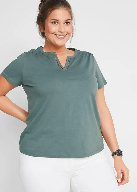 Tričko s ozdobným výstřihem, bonprix