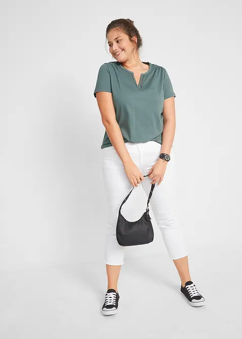 Tričko s ozdobným výstřihem, bonprix