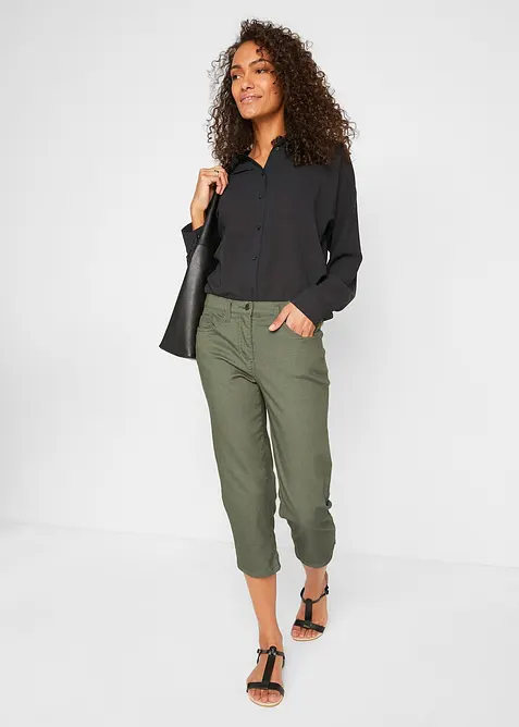 Straight džíny, Mid Waist, pohodlný pas, bonprix