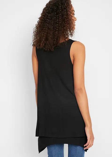 Dvouvrstvý dlouhý top z viskózové směsi, bonprix