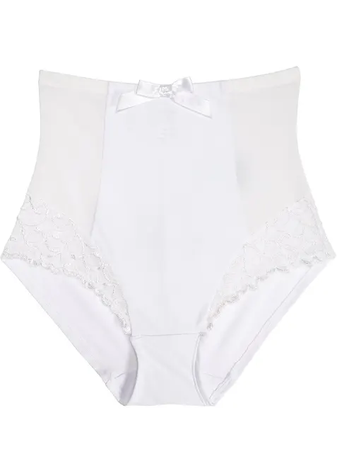 Zdobené stahovací bokové kalhotky, střední tvarující efekt, bonprix