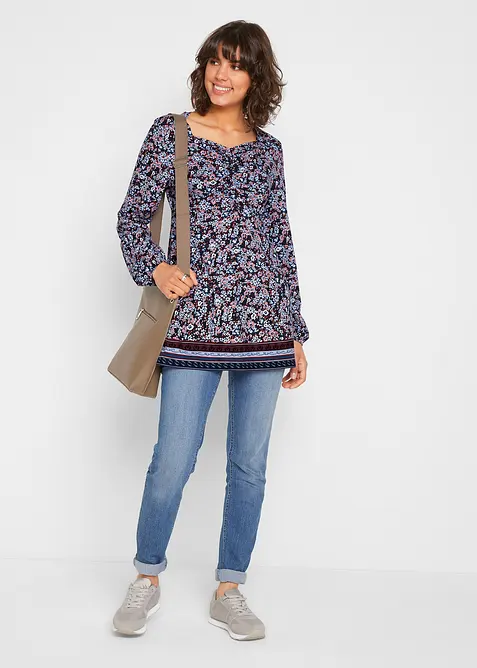 Úpletová tunika ze směsi bavlny a viskózy, bonprix