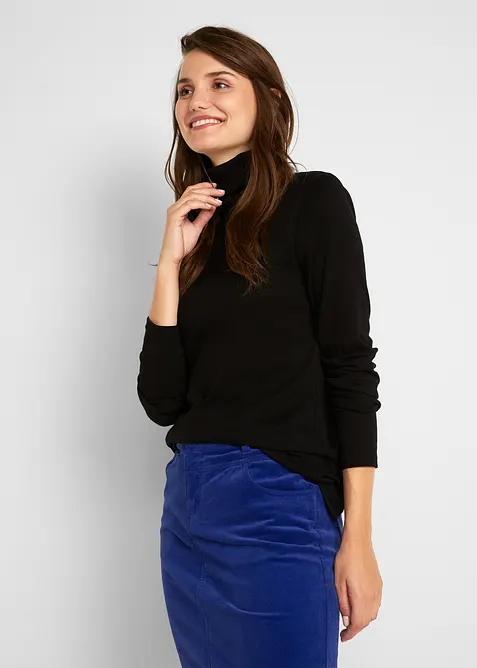 Triko s rol&aacute;kem, z čist&eacute; bavlny, bonprix