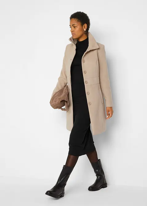 Šaty z jemného úpletu, se stojáčkem, bonprix