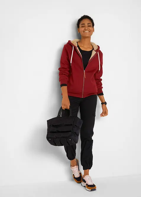 Mikina na zap&iacute;n&aacute;n&iacute;, s medv&iacute;dkovou pod&scaron;&iacute;vkou, bonprix