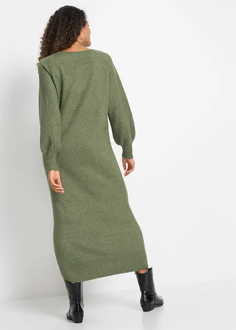 Oversize pletené šaty v délce midi, bonprix