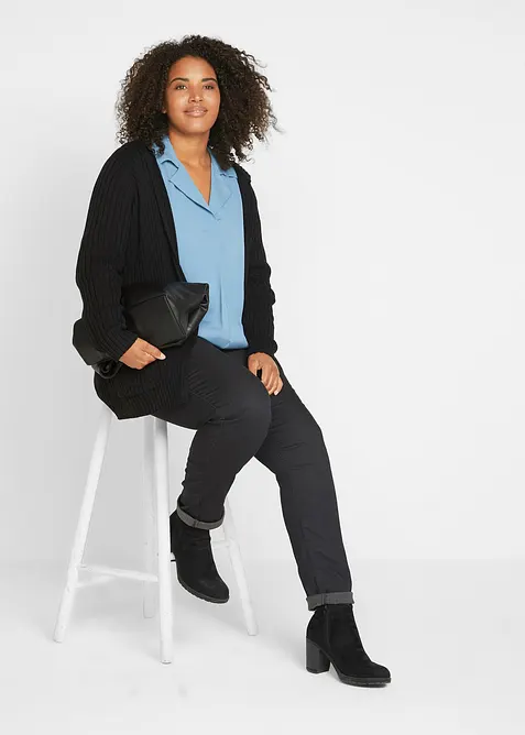 Pletený kabátek s kapucí, bonprix