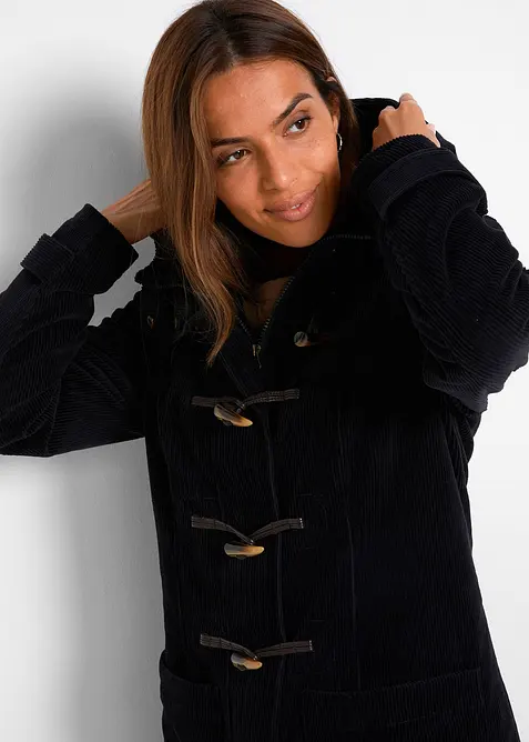 Kabát dufflecoat s podšívkou, z manšestru, bonprix