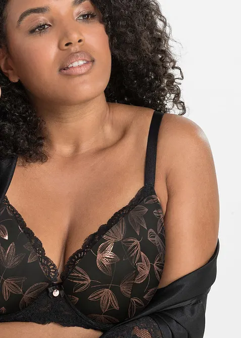 Vyztužená podprsenka s kosticemi a lesklým efektem, bonprix