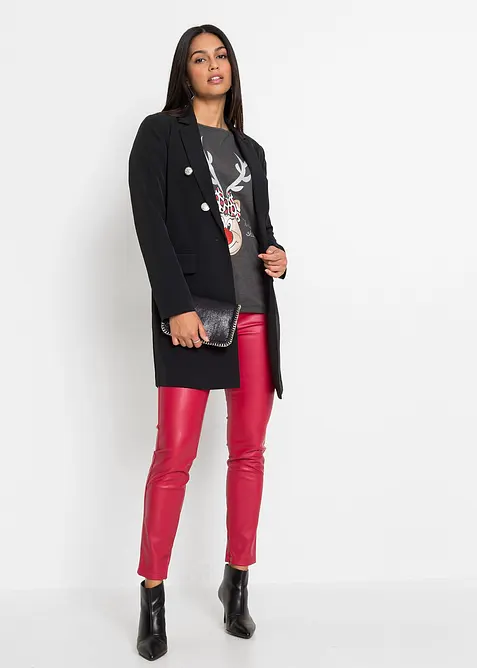 Triko s odhaleným ramenem a vánočním motivem, bonprix