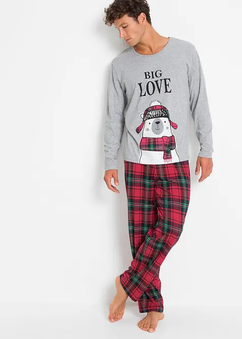 Pyžamo s dlouhým rukávem a organickou bavlnou, bonprix