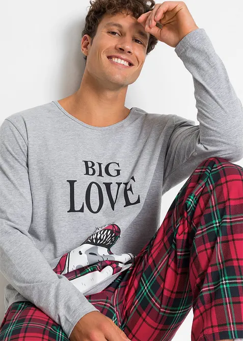 Pyžamo s dlouhým rukávem a organickou bavlnou, bonprix