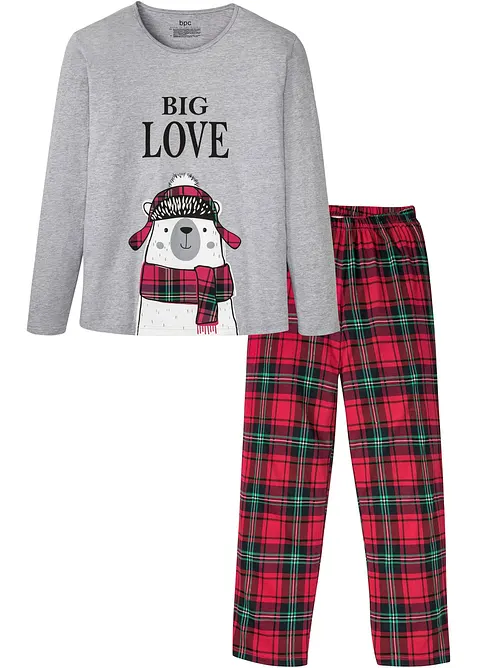 Pyžamo s dlouhým rukávem a organickou bavlnou, bonprix