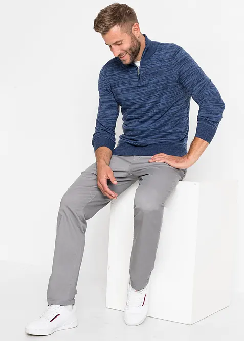 Svetr s límečkem na zip a bavlnou, bonprix