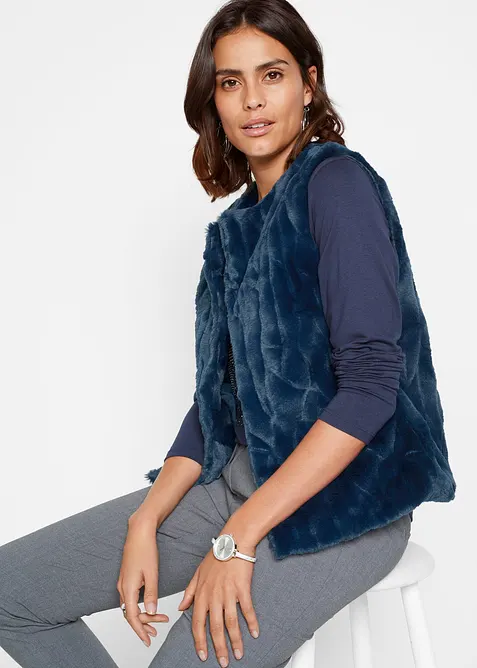 Trendy vesta z uměl&eacute; kože&scaron;iny, bonprix