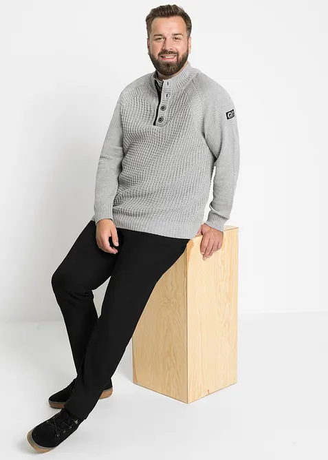 Strukturovan&yacute; svetr se stoj&aacute;čkem, z recyklovan&eacute; bavlny, bonprix