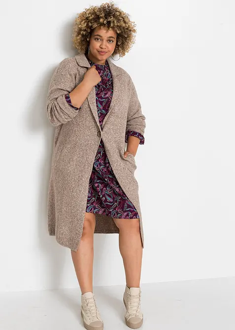 Dlouh&yacute; pleten&yacute; kab&aacute;t Loose Fit, bonprix