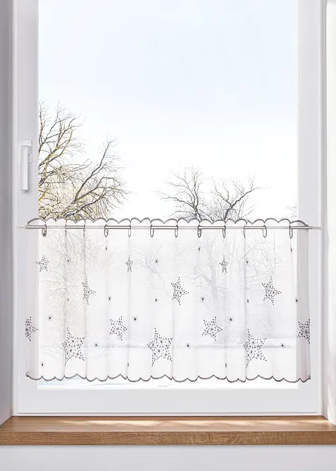 Vitr&aacute;žkov&aacute; z&aacute;clona s v&yacute;&scaron;ivkou hvězd, bonprix