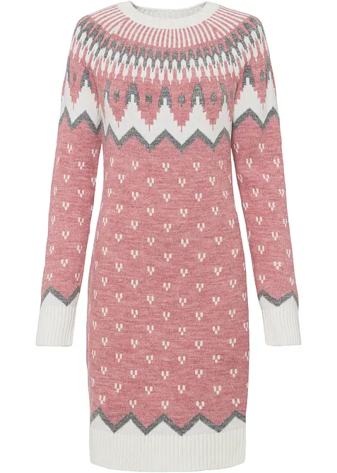 Pletené šaty s norským vzorem, bonprix