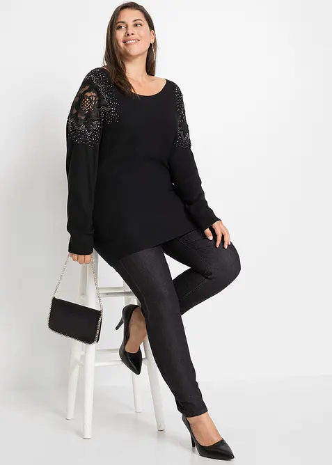 Svetr z jemn&eacute; pleteniny z visk&oacute;zov&eacute; směsi, bonprix