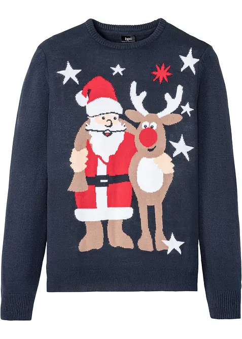 Jemně pletený svetr s vánočním motivem, bonprix